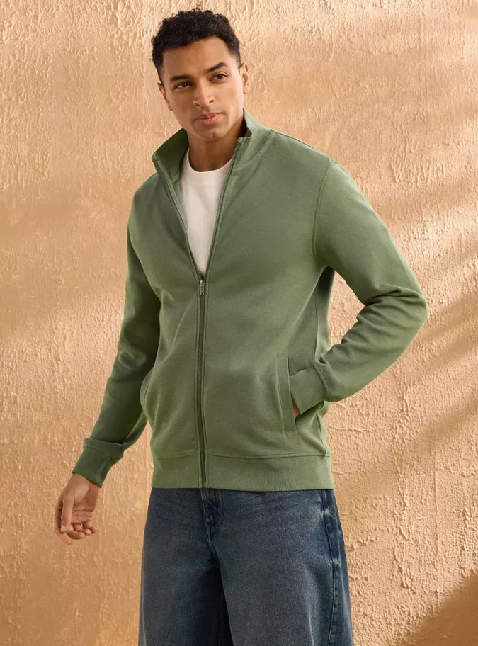 Funnel Neck Pique Jacket-4