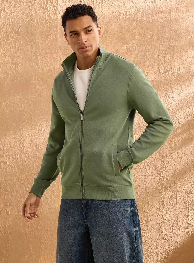 Funnel Neck Pique Jacket-4