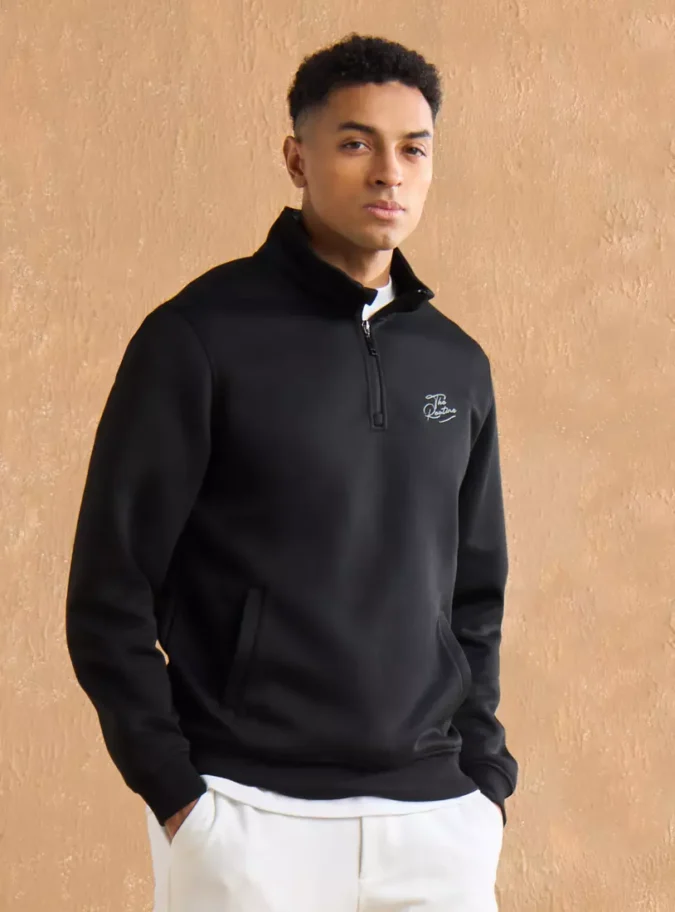 Half Zip Sweatshirt with Kangaroo Pockets-4