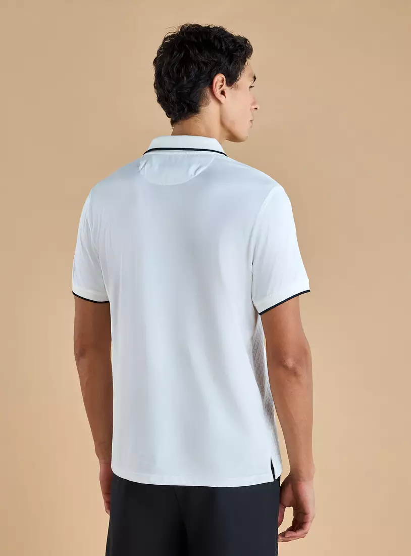 Jacquard Textured Polo T-shirt-2