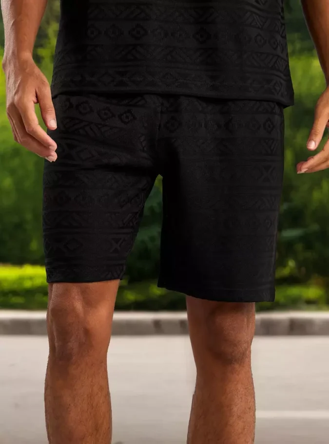 Jacquard Textured Shorts-1
