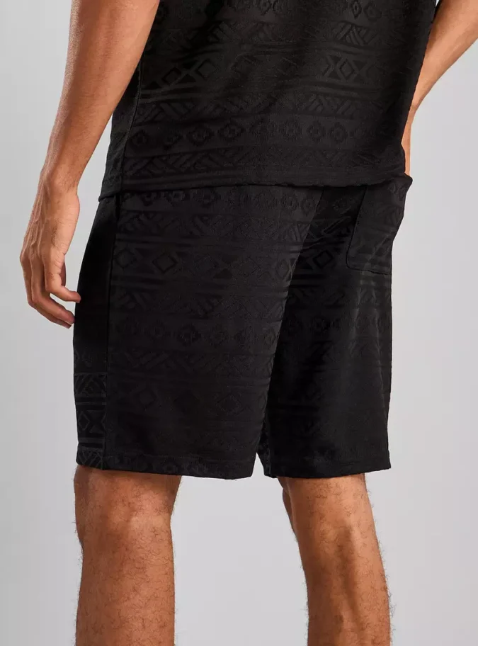 Jacquard Textured Shorts-3