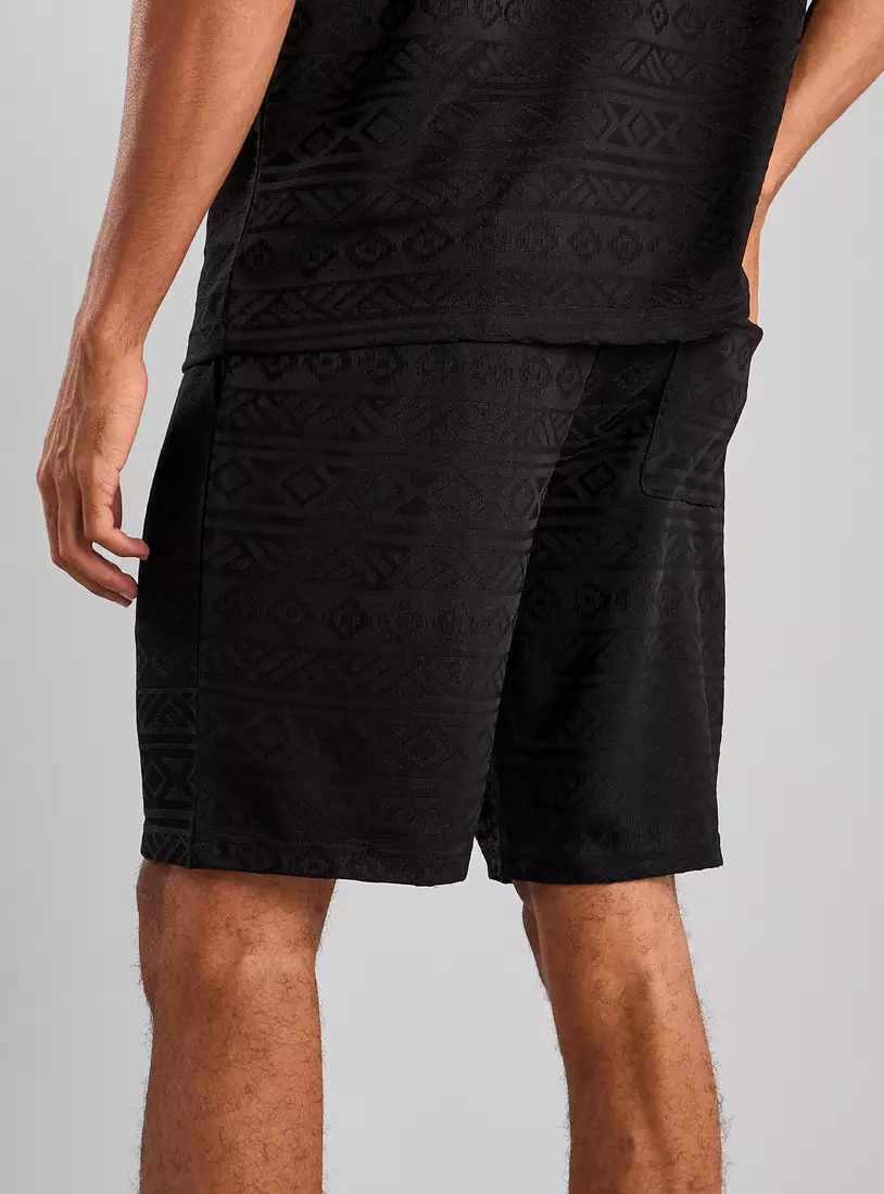 Jacquard Textured Shorts-3