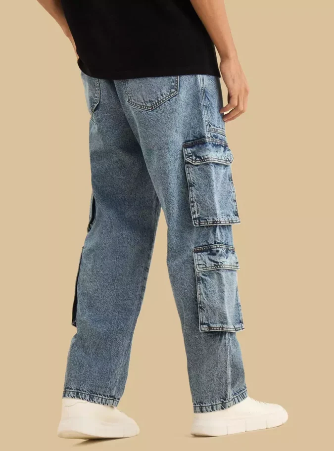 Loose Fit Cargo Jeans-2