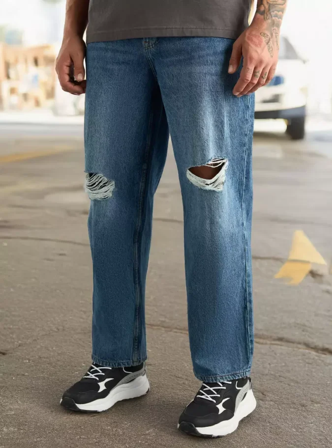 Loose Fit Constructed Jeans-1