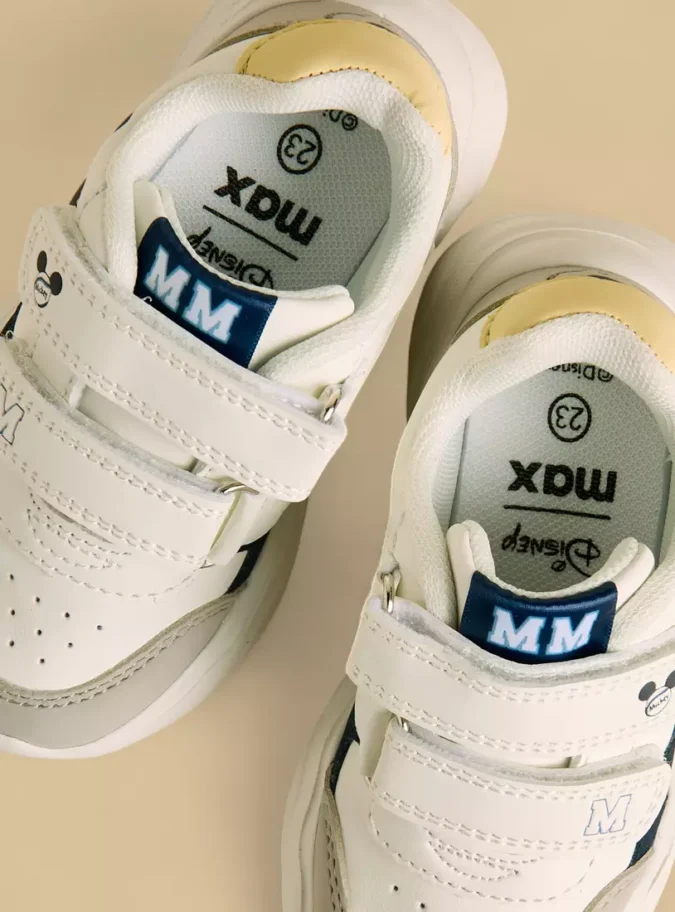 Mickey Mouse Print Sneakers with Hook and Loop -2