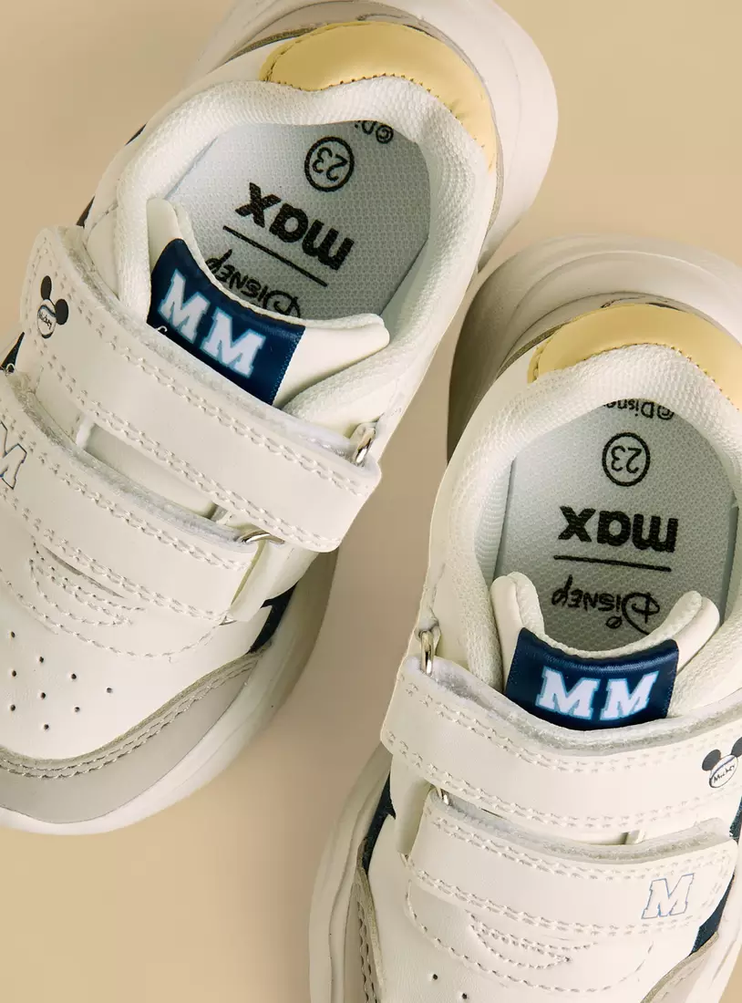 Mickey Mouse Print Sneakers with Hook and Loop -2