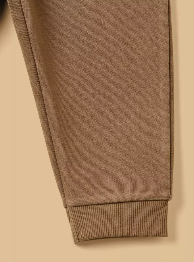 Mid-Rise Drawstring Closure Cotton Joggers-4