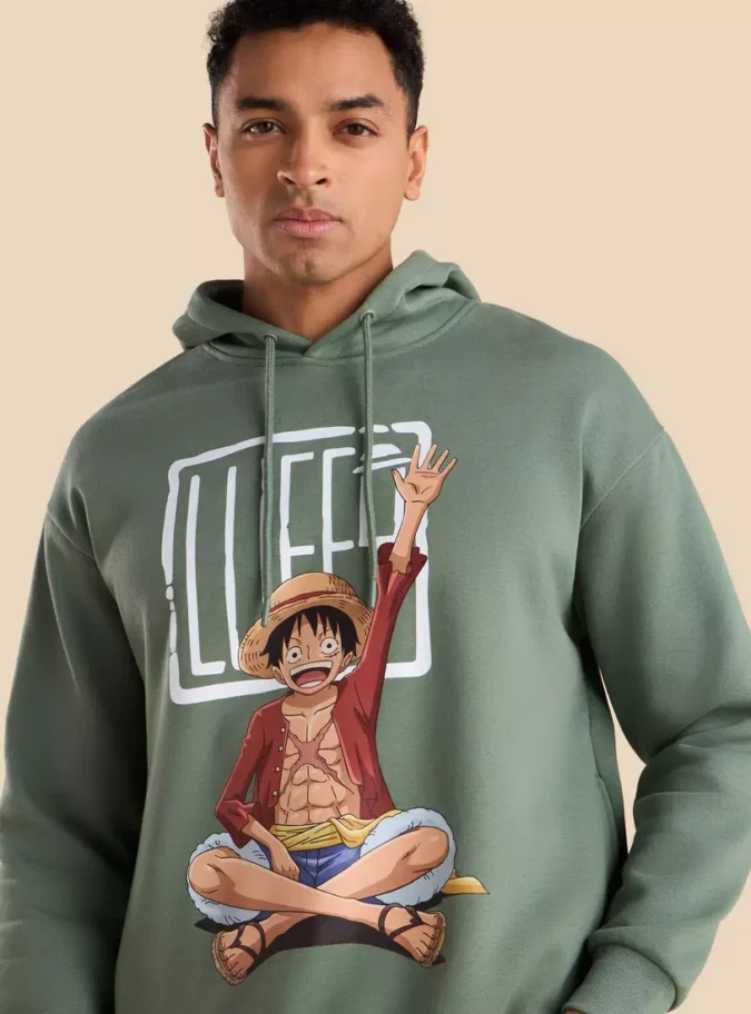 One Piece Print Hooded Sweatshirt-3