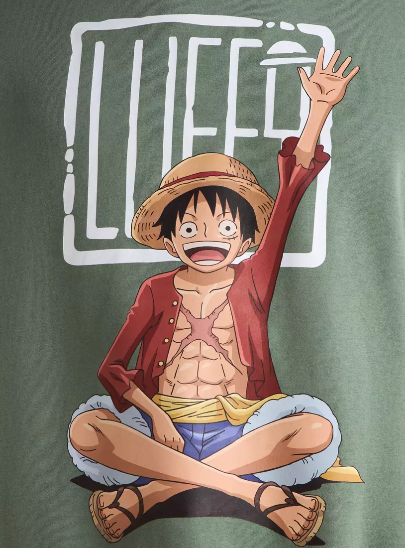One Piece Print Hooded Sweatshirt-4