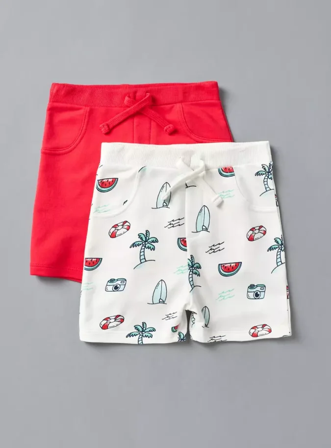 Pack of 2 - Assorted Shorts with Drawstring Closure-1