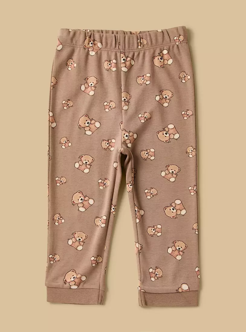 Pack of 2 - Bear Print Cotton Pyjama Set-2