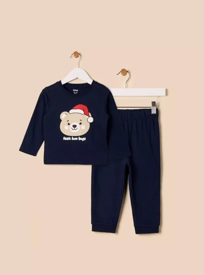 Pack of 2 - Bear Print Cotton Pyjama Set-2