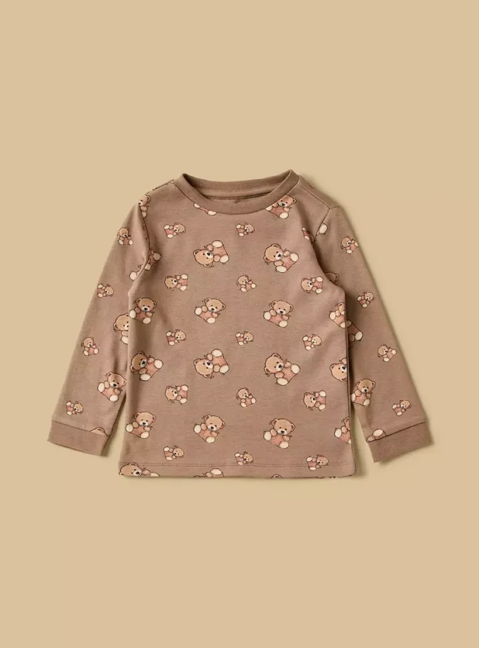 Pack of 2 - Bear Print Cotton Pyjama Set-3