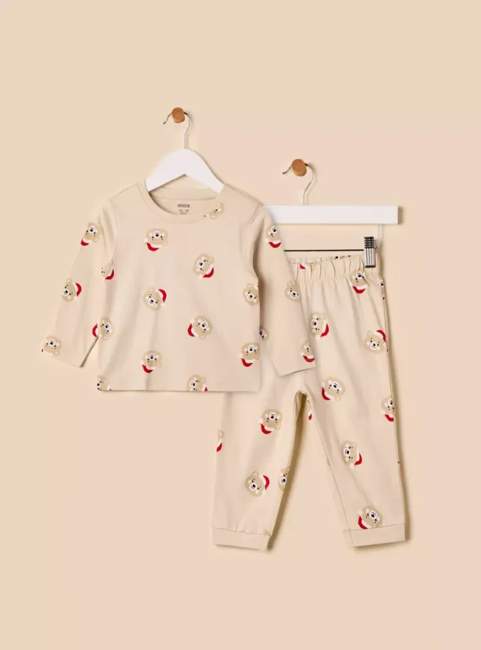 Pack of 2 - Bear Print Cotton Pyjama Set-3