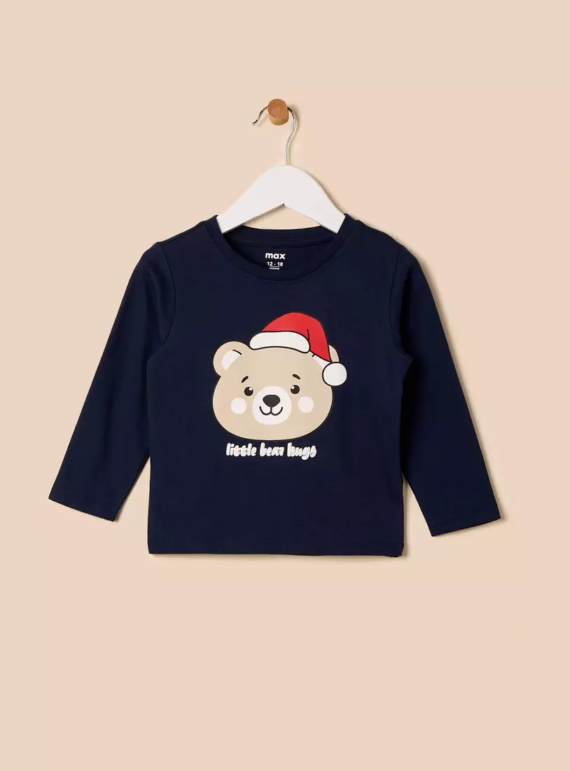 Pack of 2 - Bear Print Cotton Pyjama Set-4