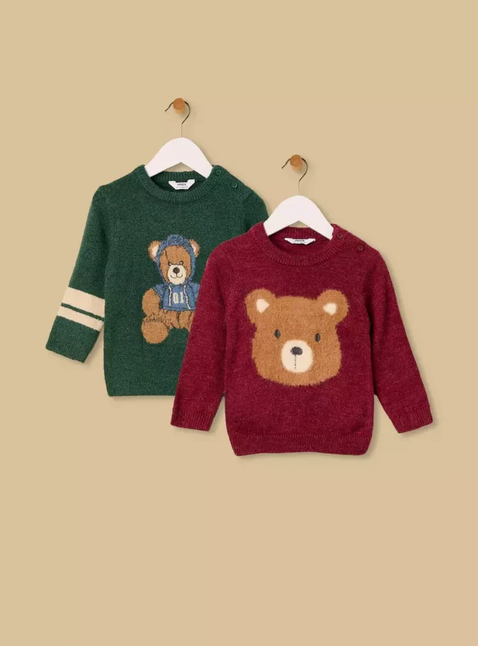 Pack of 2 - Bear Print Cotton Sweater-1