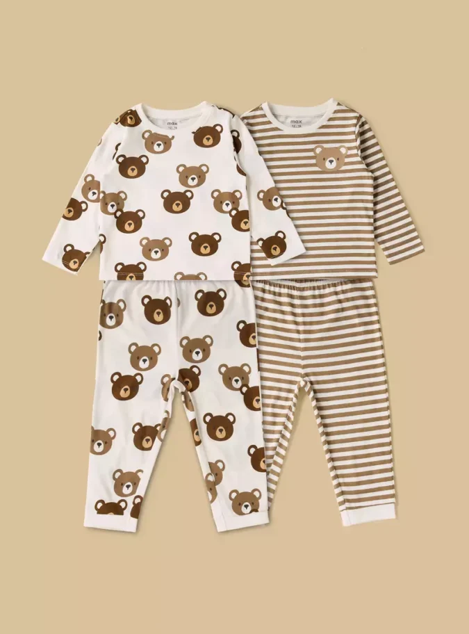 Pack of 2 - Bear Print T-shirts and Pyjamas-1
