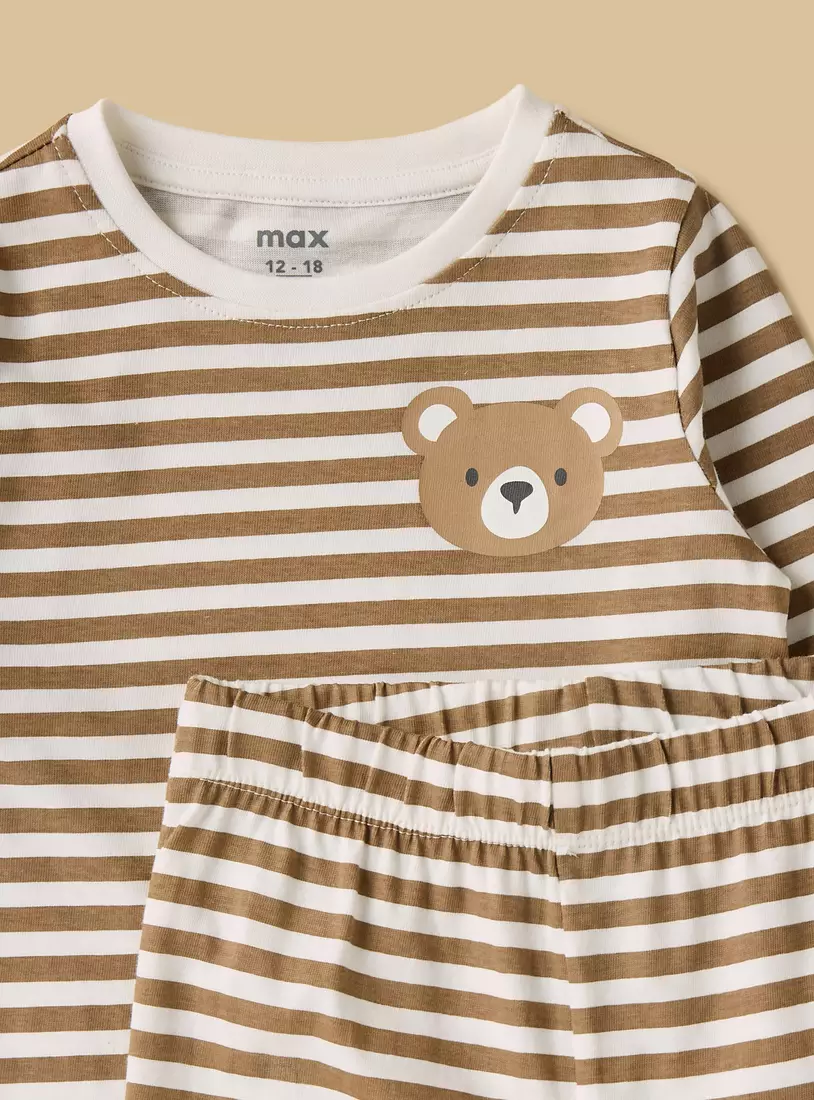 Pack of 2 - Bear Print T-shirts and Pyjamas-2