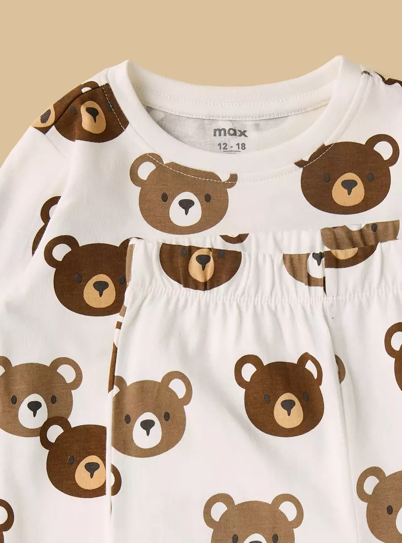 Pack of 2 - Bear Print T-shirts and Pyjamas-4