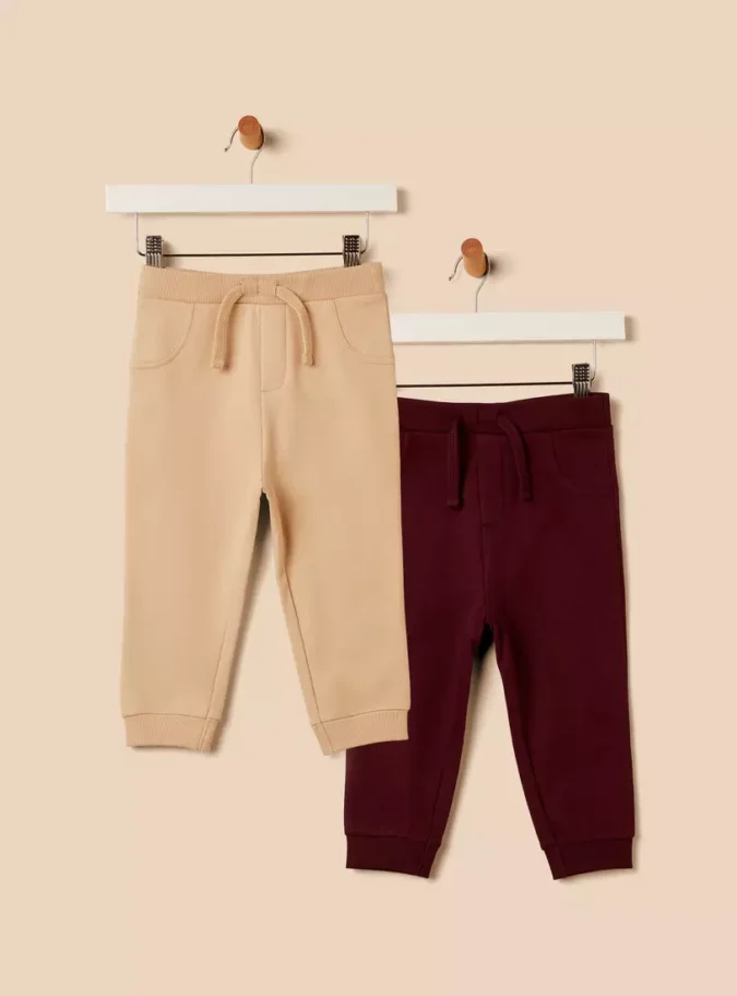 Pack of 2 - Plain Cotton Joggers-1