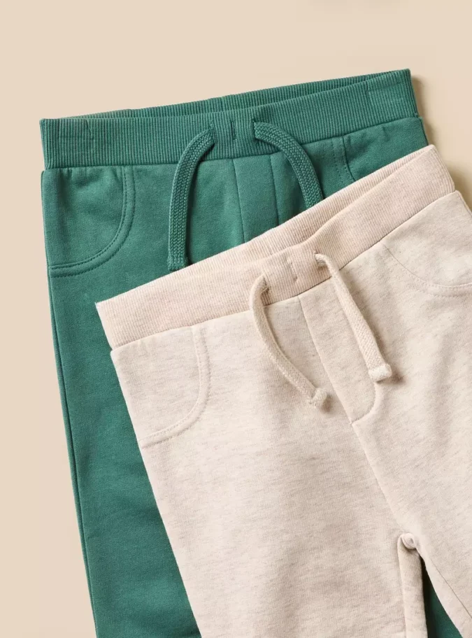 Pack of 2 - Plain Cotton Joggers-4