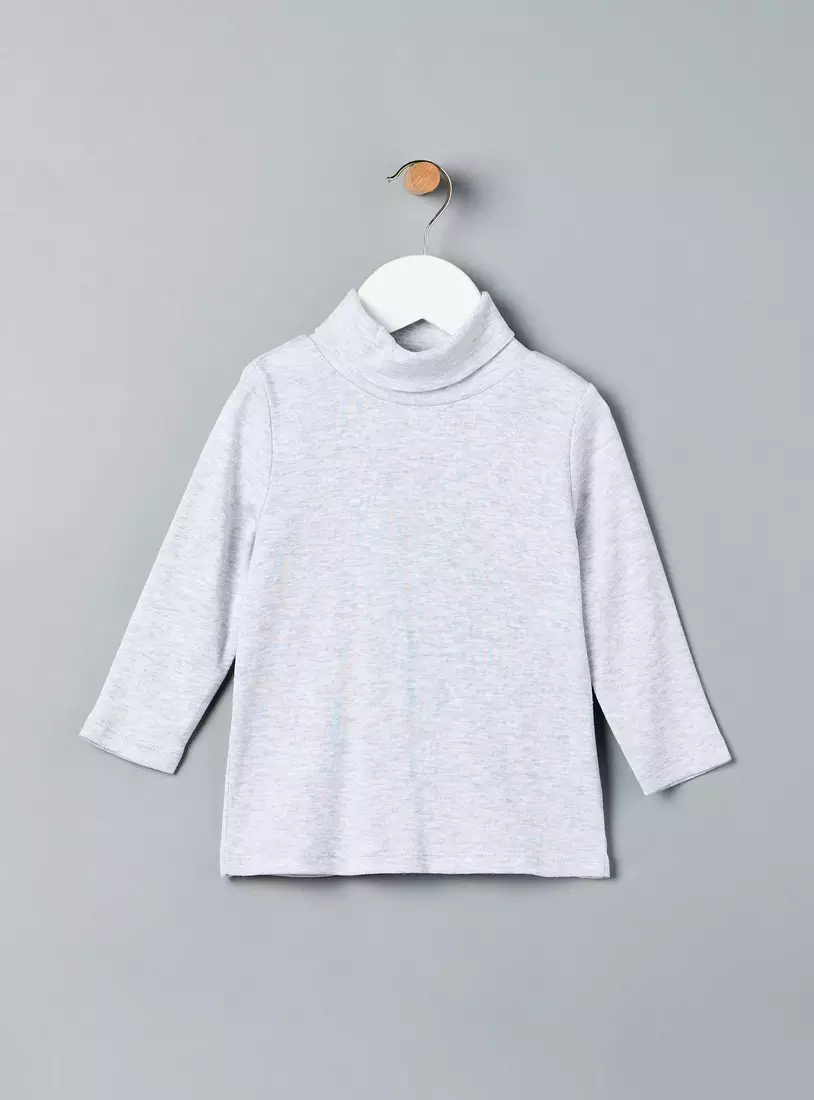 Pack of 2 - Plain Turtle Neck Cotton T-shirt-2