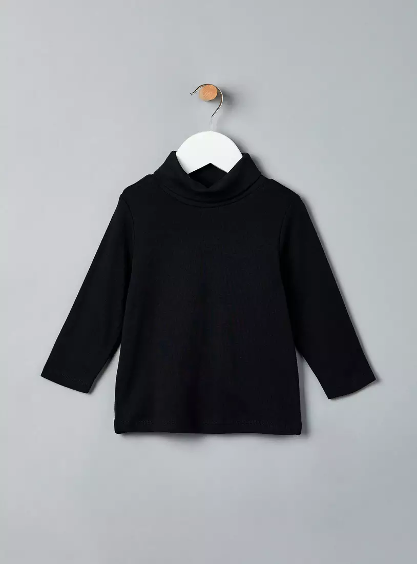 Pack of 2 - Plain Turtle Neck Cotton T-shirt-3