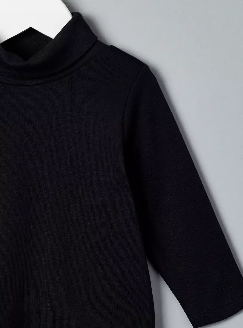 Pack of 2 - Plain Turtle Neck Cotton T-shirt-4