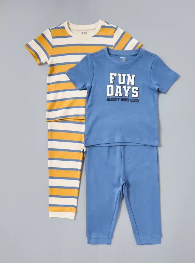 Pack of 2 - Printed Cotton Pyjama Set -1