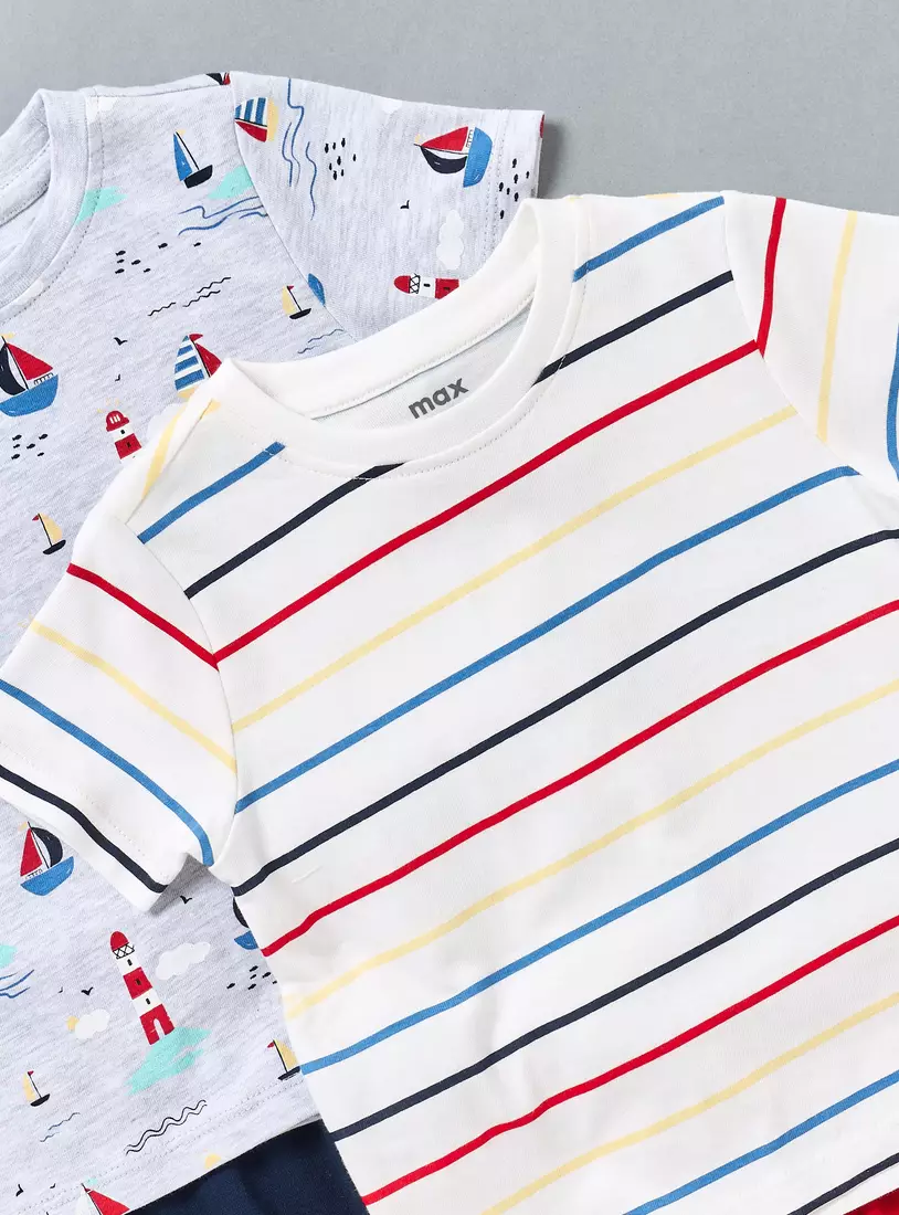 Pack of 2 - Printed Cotton Pyjama Set-4