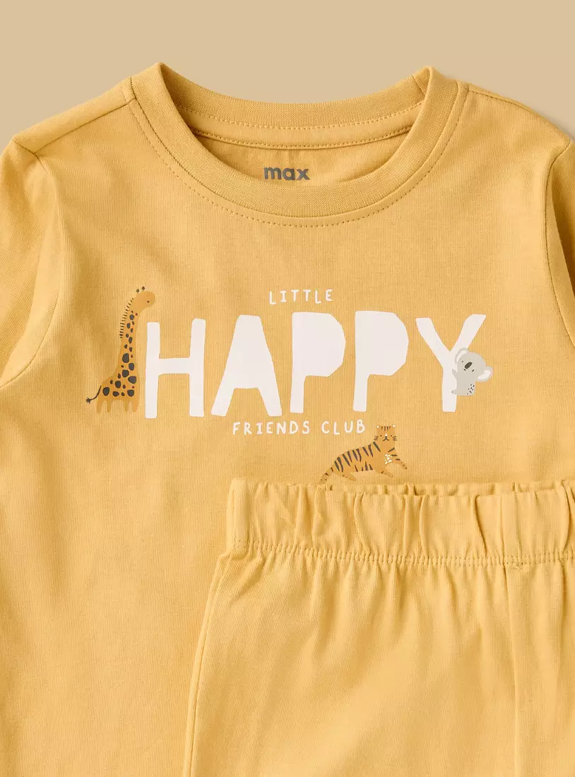 Pack of 2 - Printed T-shirts and Pyjamas -3