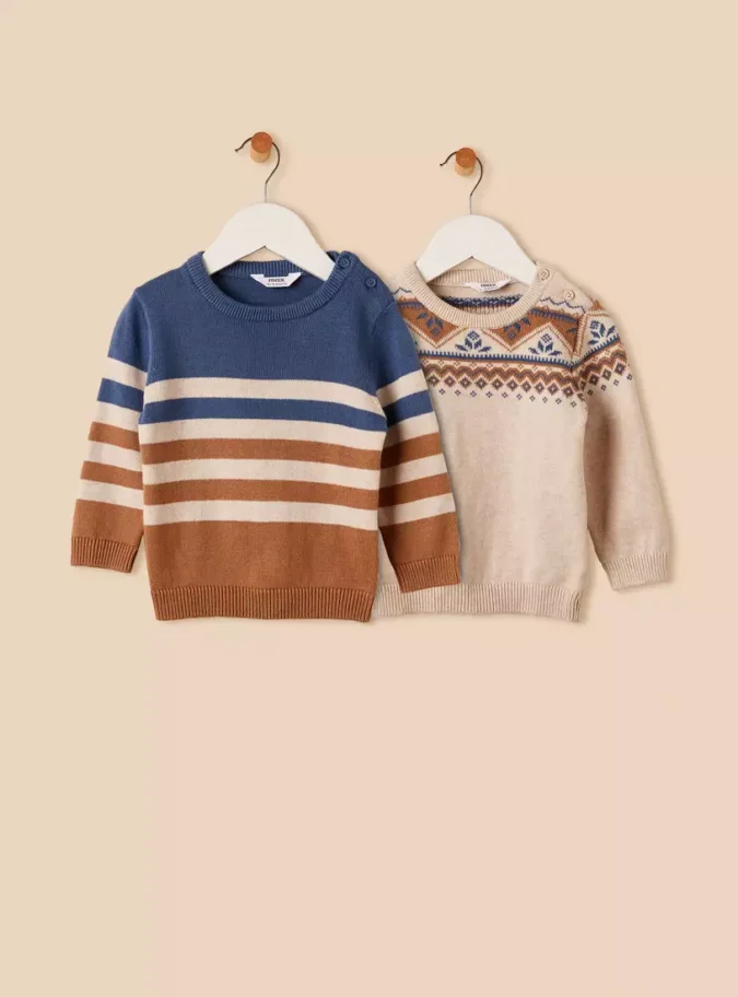 Pack of 2 - Textured Cotton Sweater-1