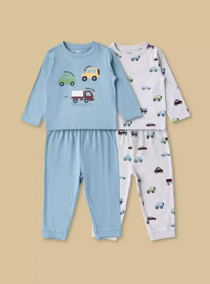Pack of 2 - Vehicle Print T-shirts and Pyjamas-1