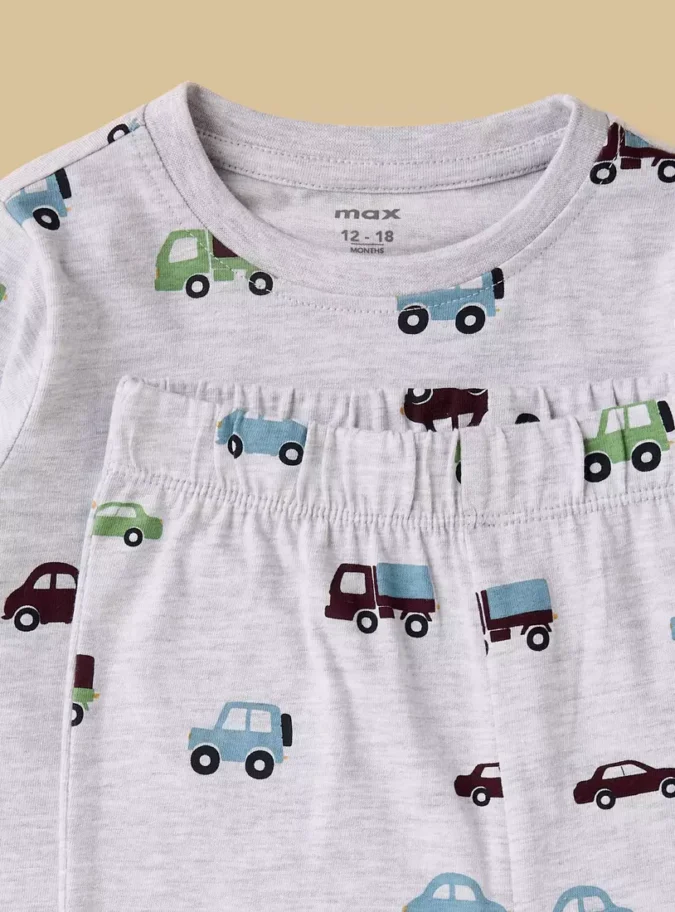 Pack of 2 - Vehicle Print T-shirts and Pyjamas-4