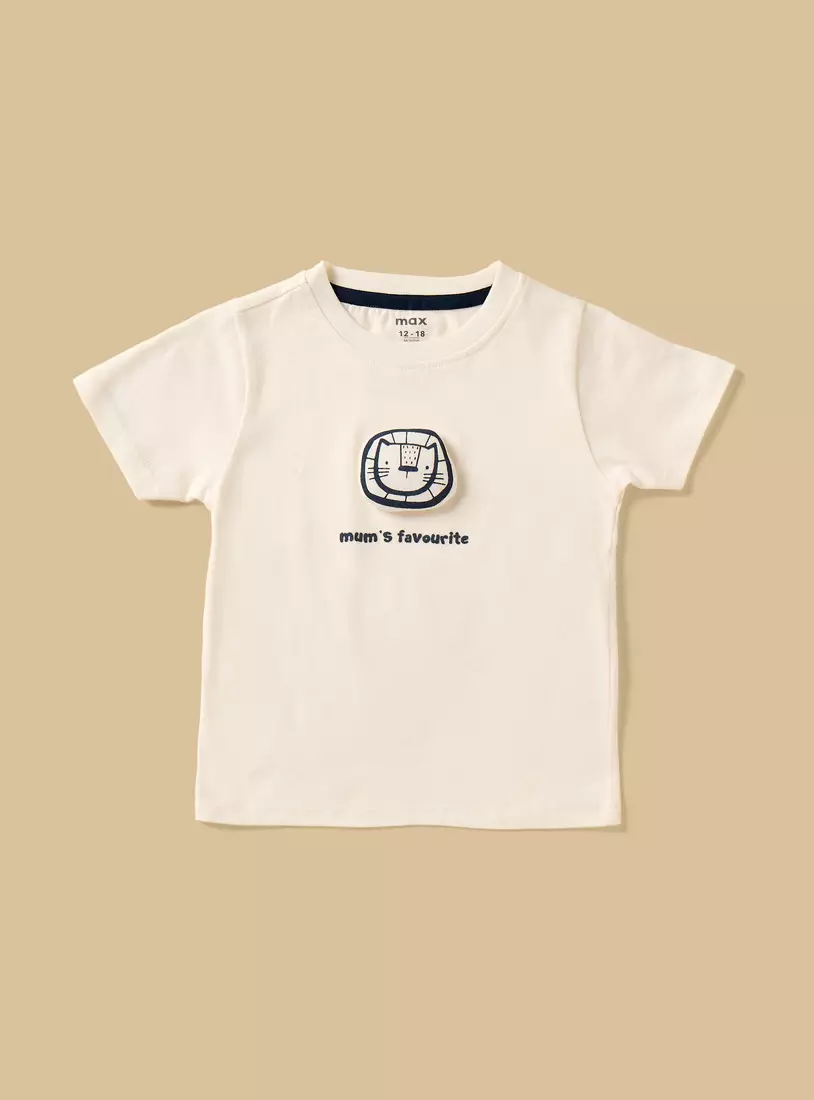 Pack of 3 - Applique Accent Cotton T-shirt-3