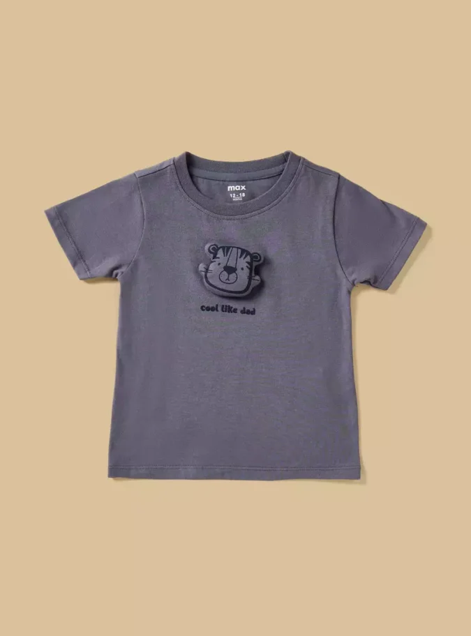 Pack of 3 - Applique Accent Cotton T-shirt-4