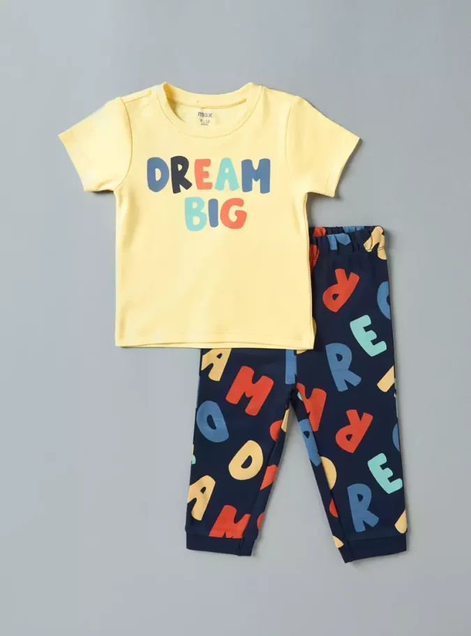 Pack of 4 - Printed T-shirts and Pyjamas-2