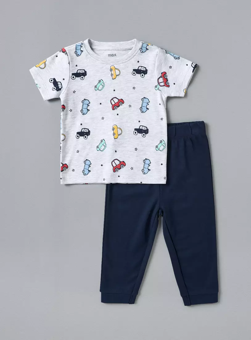 Pack of 4 - Printed T-shirts and Pyjamas-3