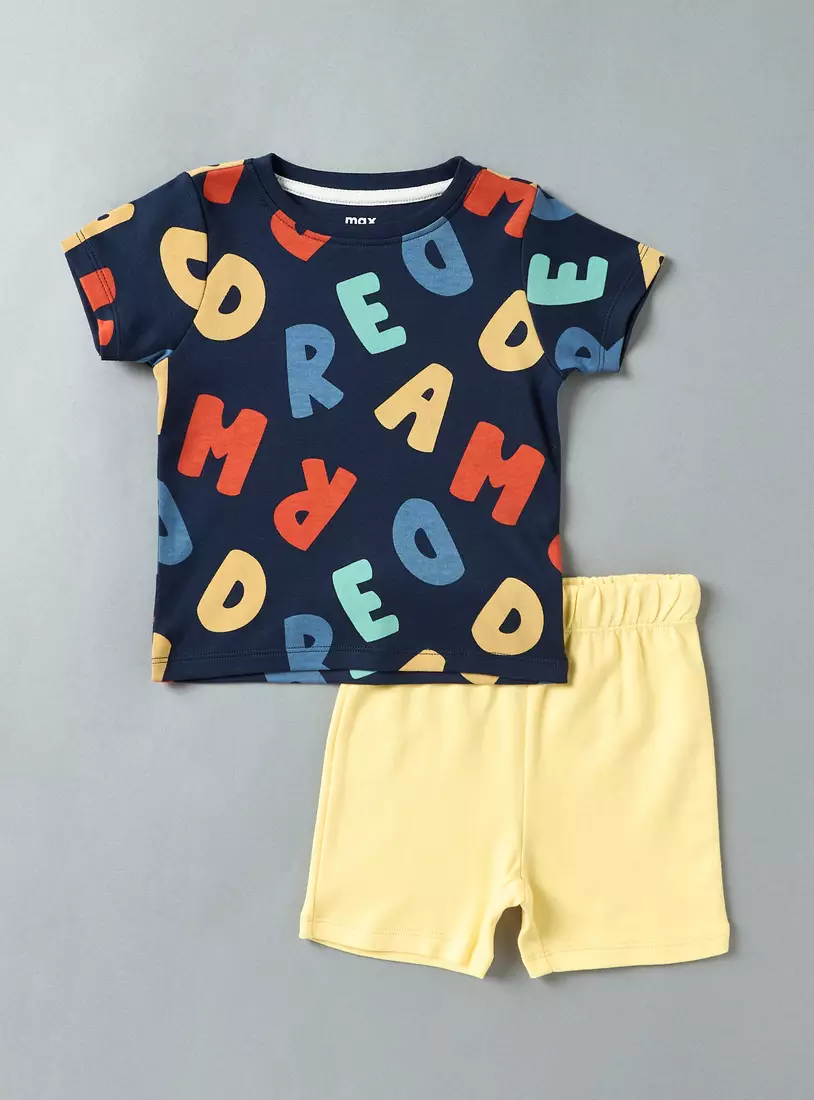 Pack of 4 - Printed T-shirts and Pyjamas-3