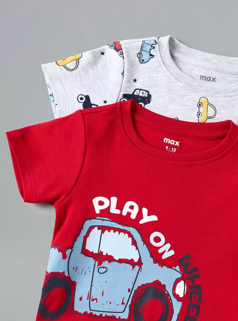 Pack of 4 - Printed T-shirts and Pyjamas-4