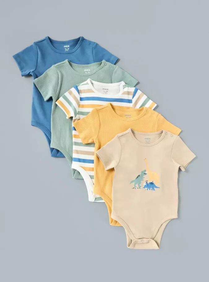 Pack of 5 - Assorted Cotton Bodysuit-1