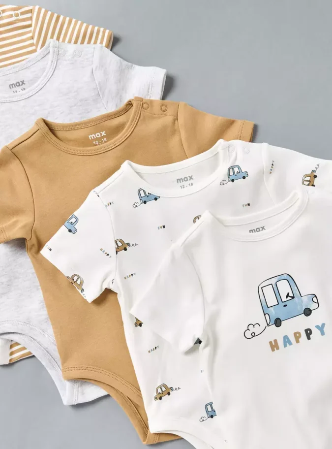 Pack of 5 - Assorted Cotton Bodysuit-3