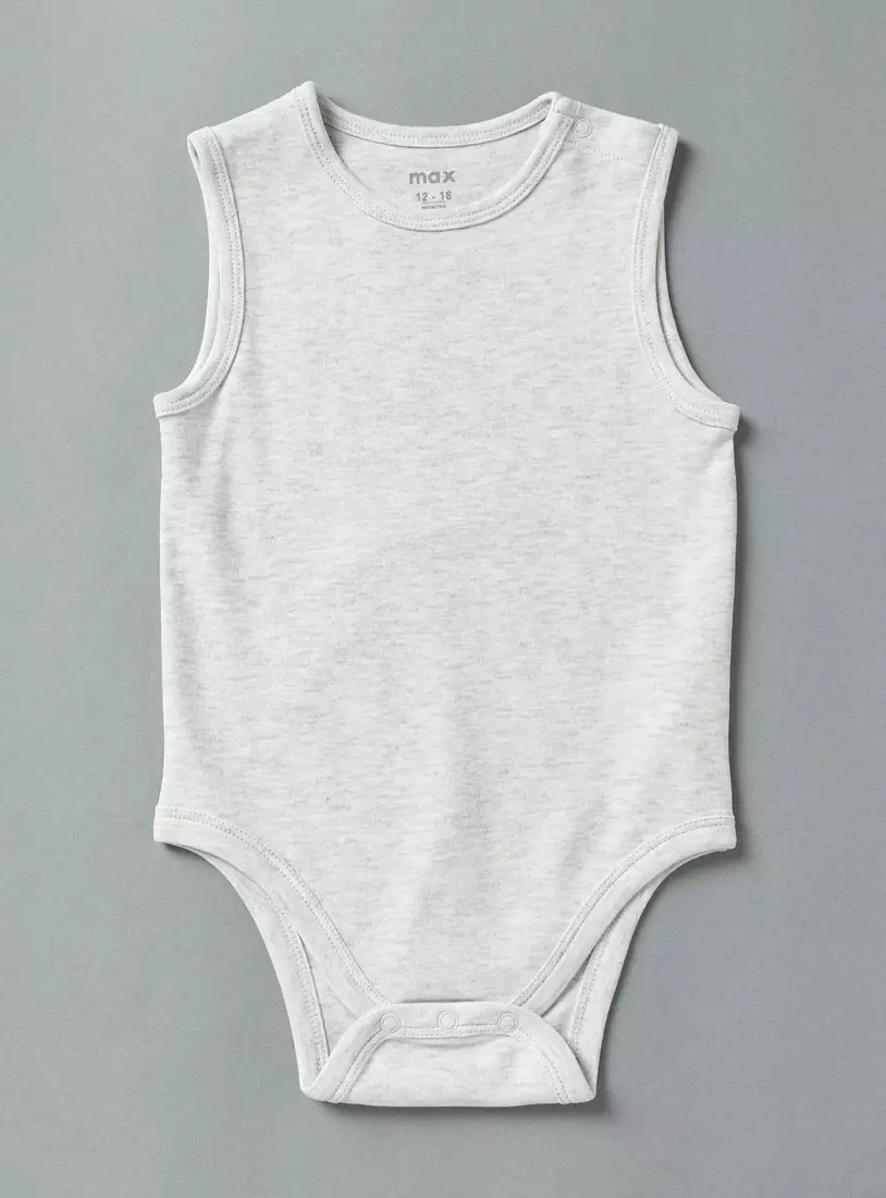 Pack of 5 - Assorted Sleeveless Cotton Bodysuit-2