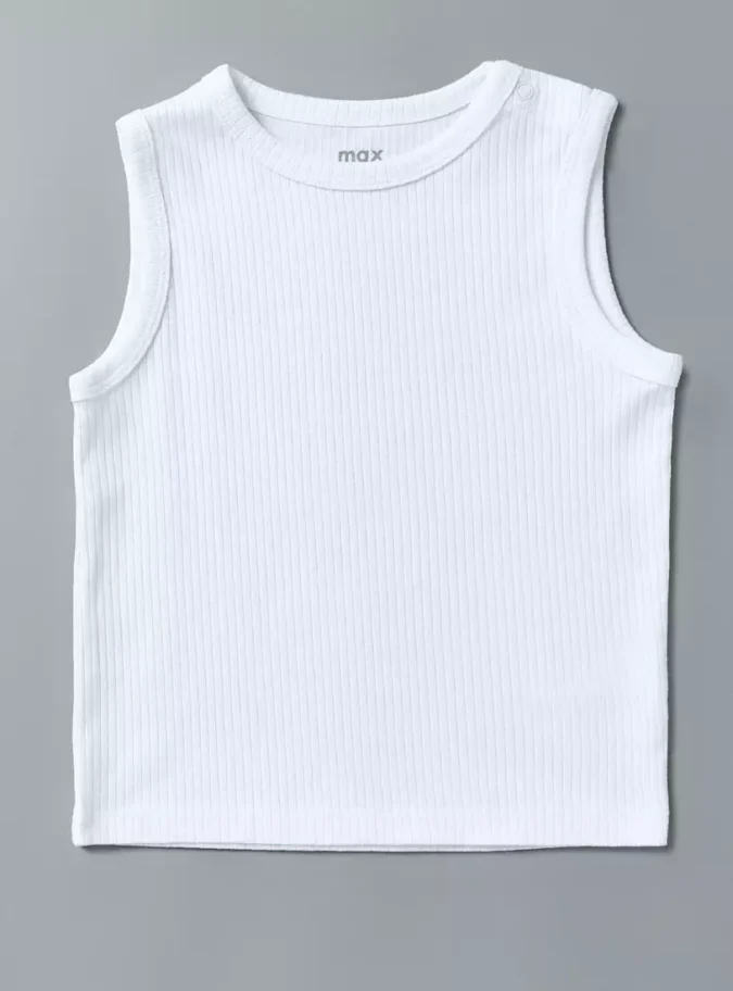 Pack of 5 - Ribbed Sleeveless T-shirt-2