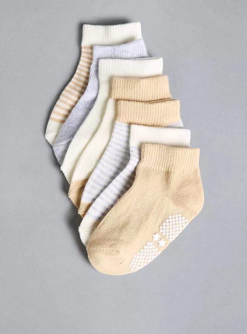 Pack of 7 - Assorted Anti-Skid Ankle Length Socks-2