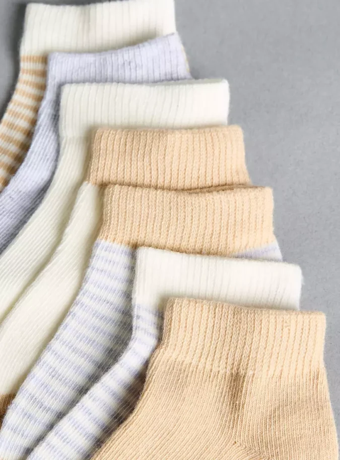 Pack of 7 - Assorted Anti-Skid Ankle Length Socks-3