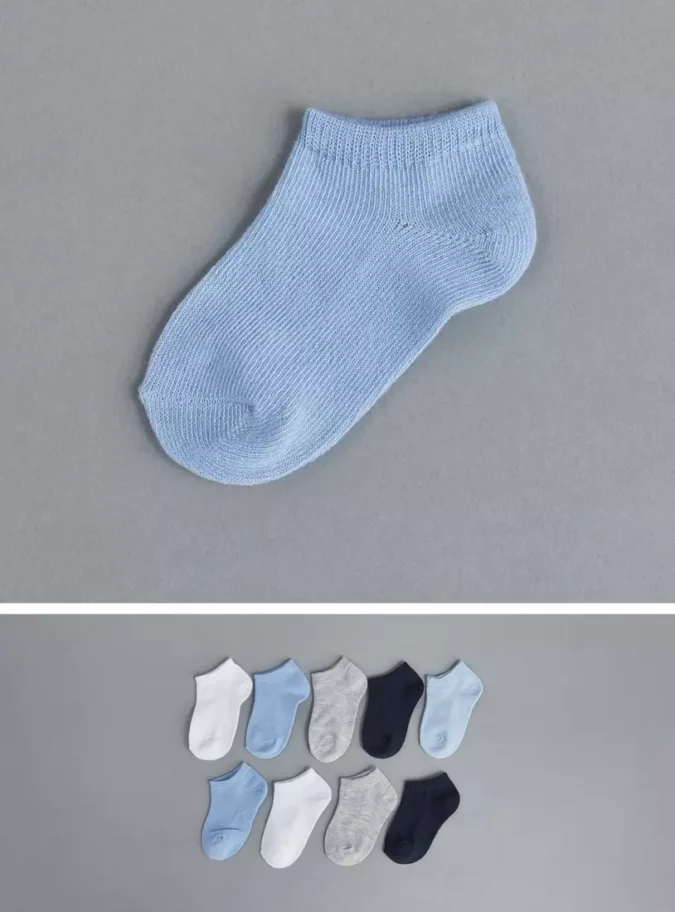 Pack of 9 - Plain Ankle Length Socks-1