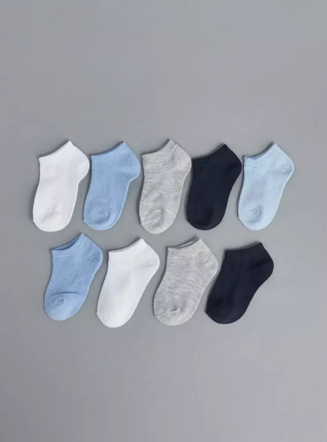 Pack of 9 - Plain Ankle Length Socks-2