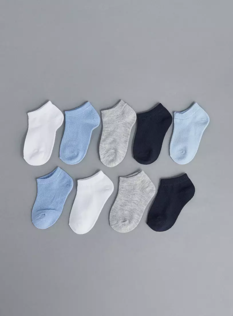 Pack of 9 - Plain Ankle Length Socks-2